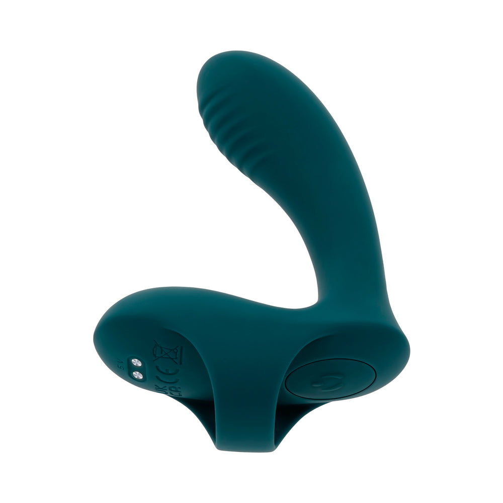 Playboy Wrapped Around Your Finger Multi Play Finger Vibrator – Deep Teal
