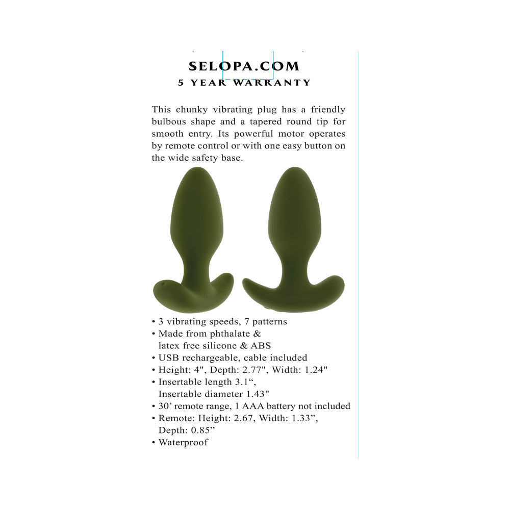Selopa The Colonel Green Vibrating Plug – Green