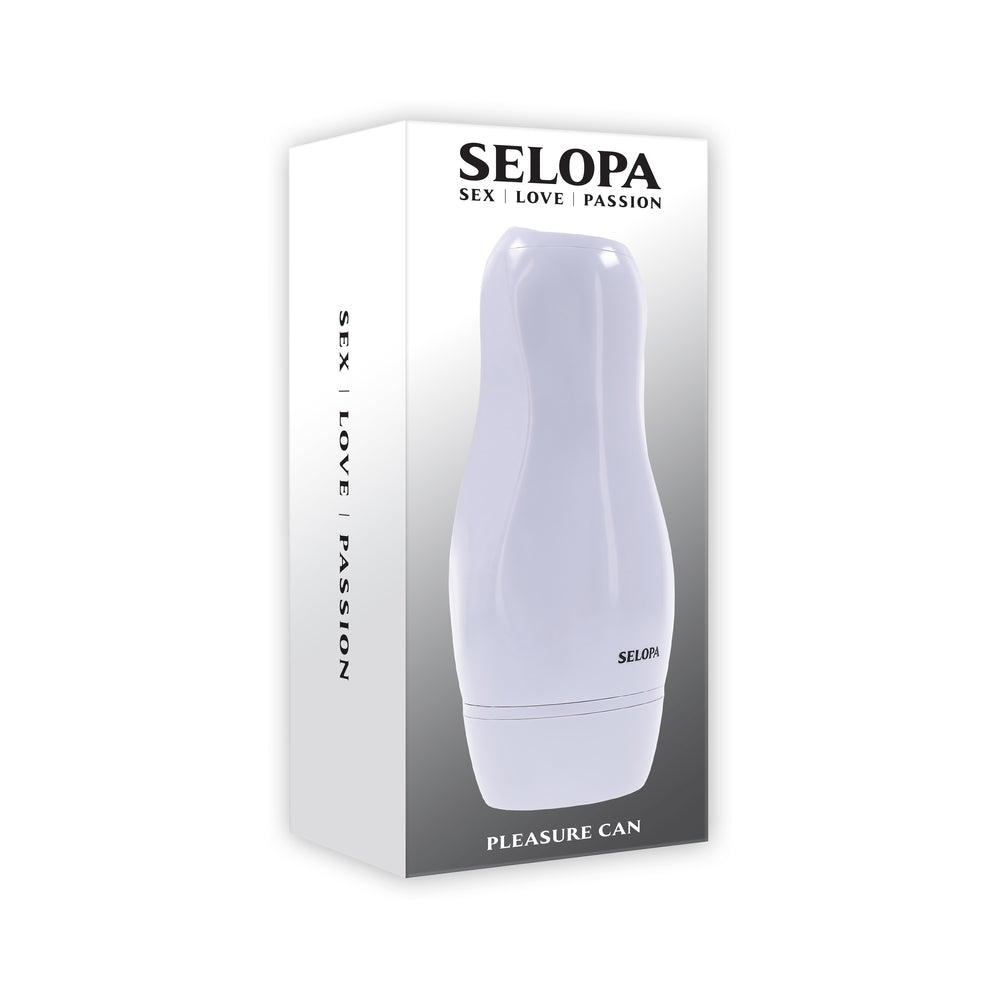 Selopa Pleasure Can White - Vibrating Stroker with Textured Channel