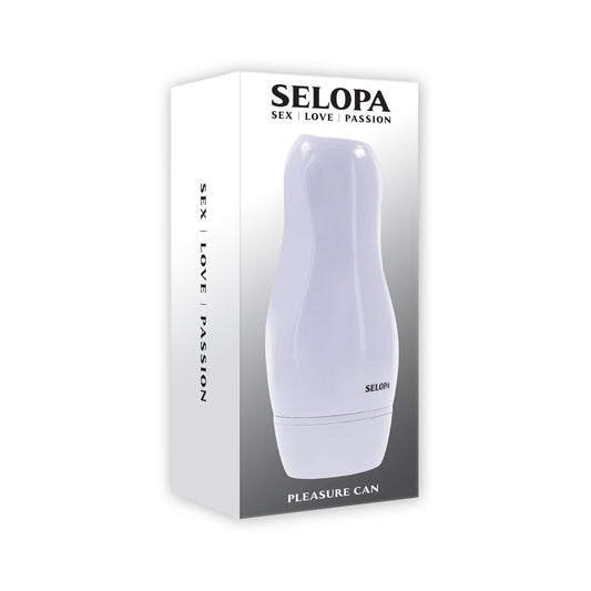 Selopa Pleasure Can White - Vibrating Stroker with Textured Channel
