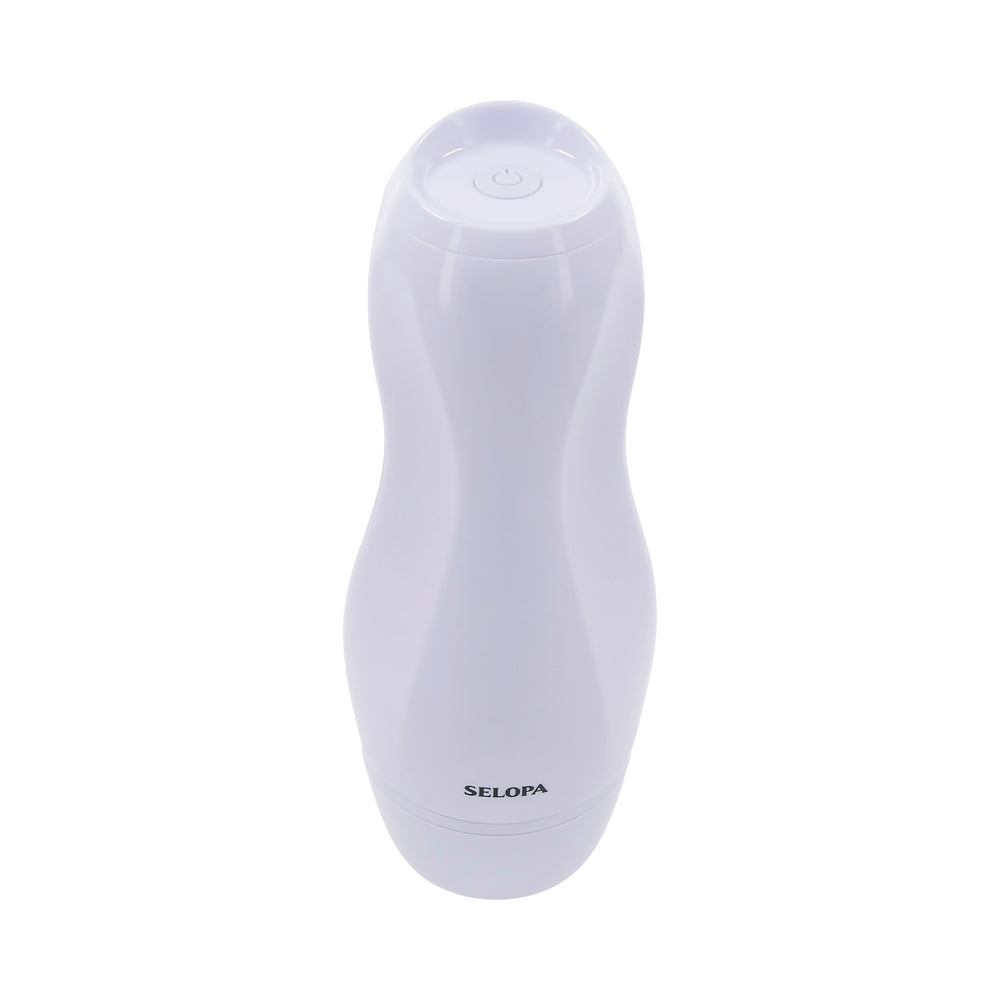 Selopa Pleasure Can White - Vibrating Stroker with Textured Channel