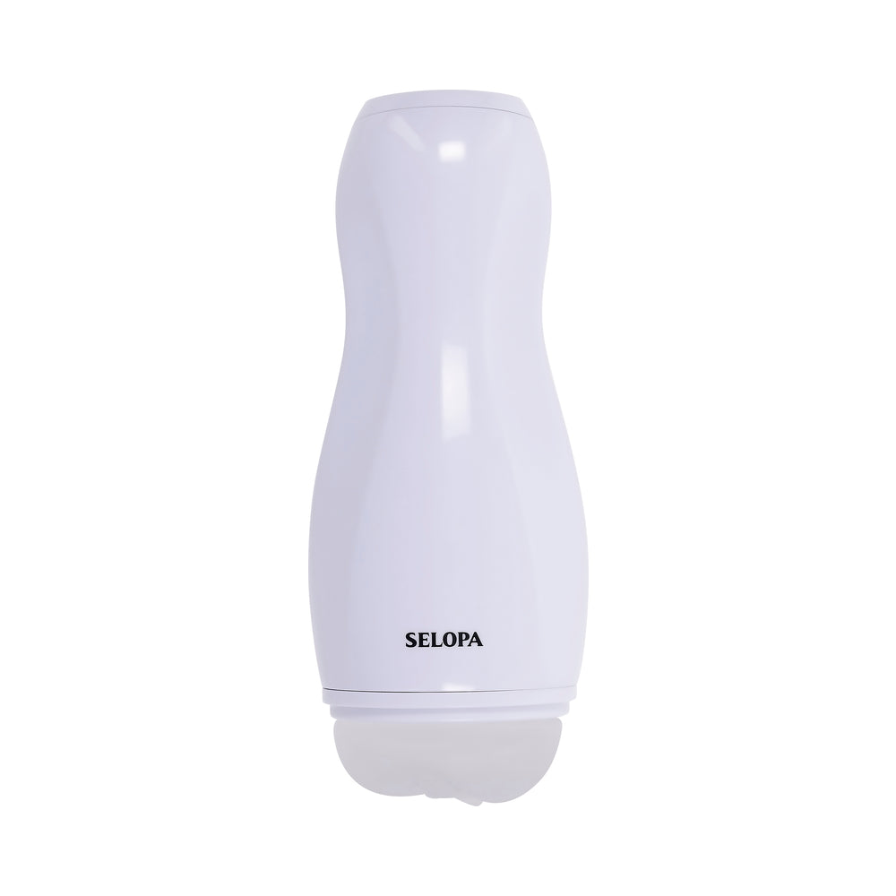 Selopa Pleasure Can White - Vibrating Stroker with Textured Channel
