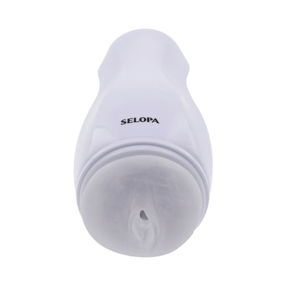 Selopa Pleasure Can White - Vibrating Stroker with Textured Channel