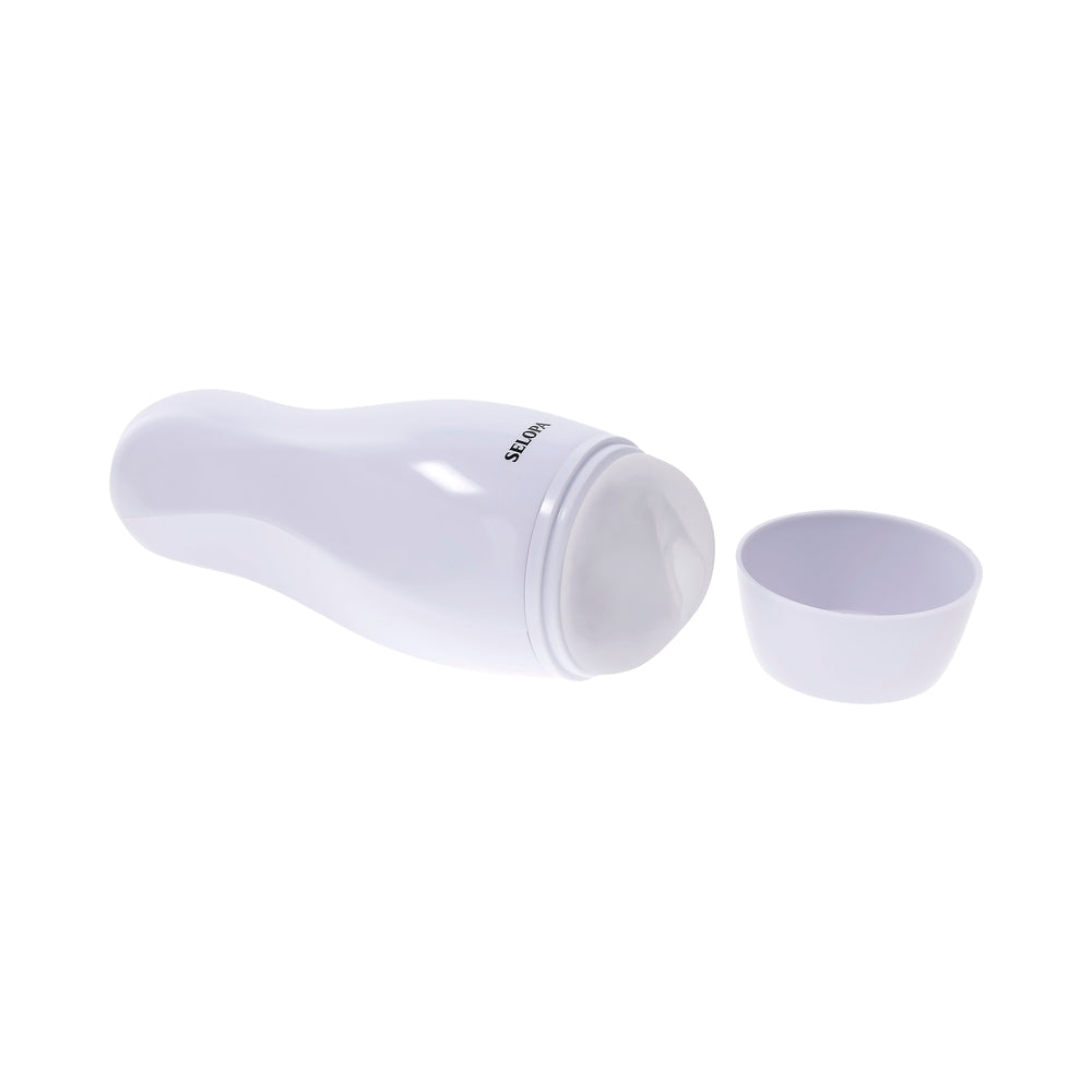 Selopa Pleasure Can White - Vibrating Stroker with Textured Channel