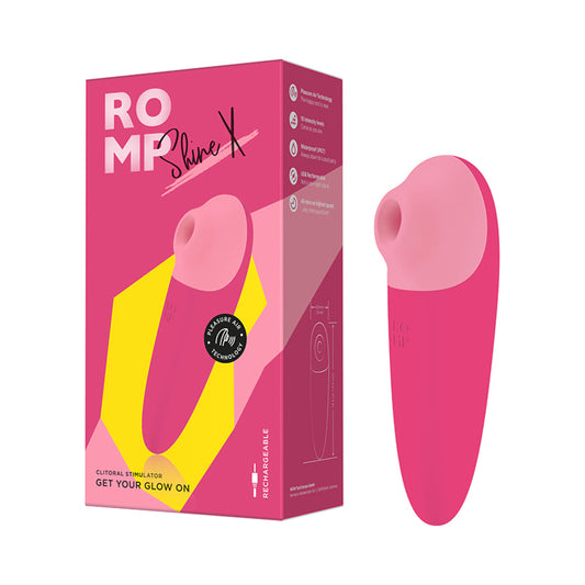 ROMP Shine X Clitoral Stimulator with Pleasure Air Technology - Hot Pink