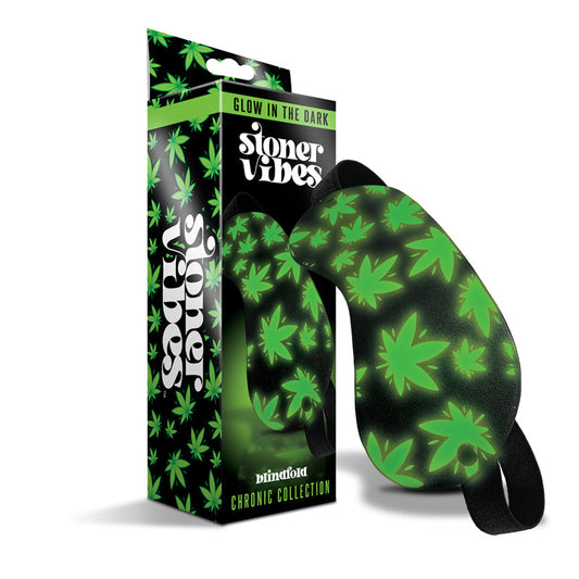 Stoner Vibes Chronic Collection Glow in the Dark Blindfold – Green