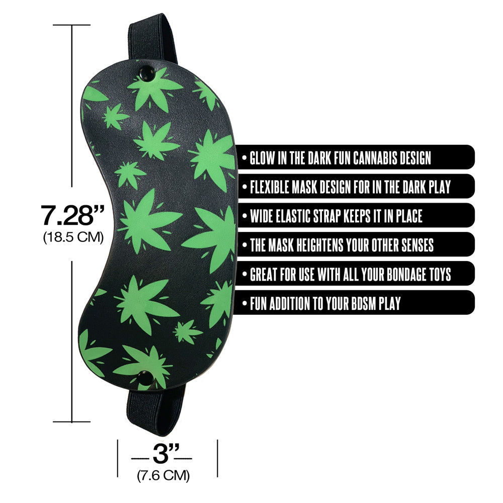 Stoner Vibes Chronic Collection Glow in the Dark Blindfold – Green