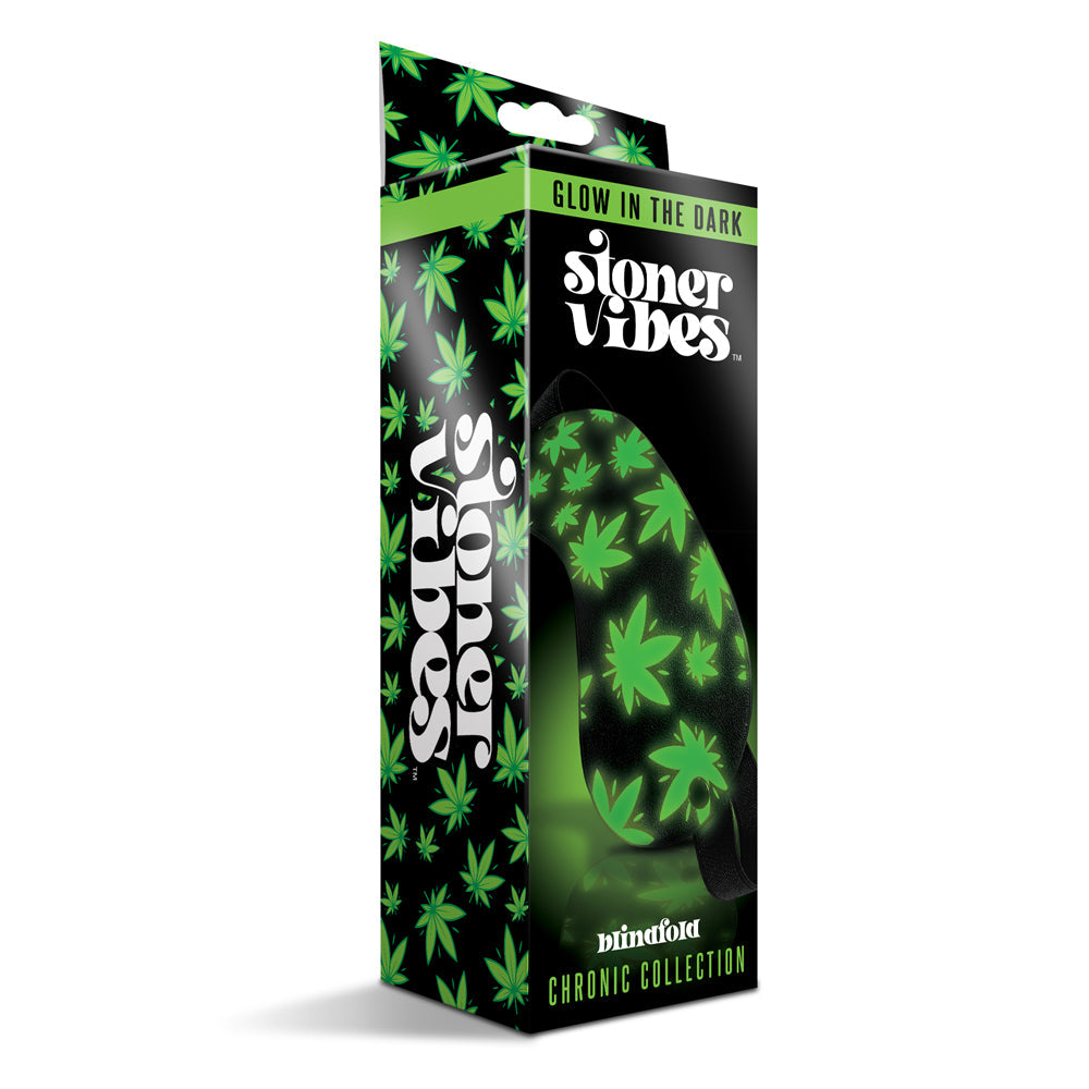 Stoner Vibes Chronic Collection Glow in the Dark Blindfold – Green