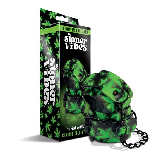Stoner Vibes Chronic Collection Glow in the Dark Wrist Cuffs – Green