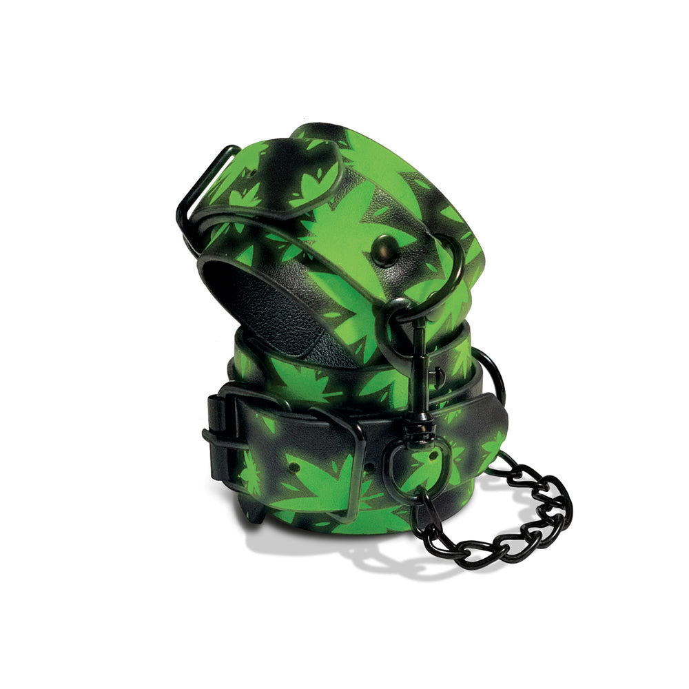 Stoner Vibes Chronic Collection Glow in the Dark Wrist Cuffs – Green