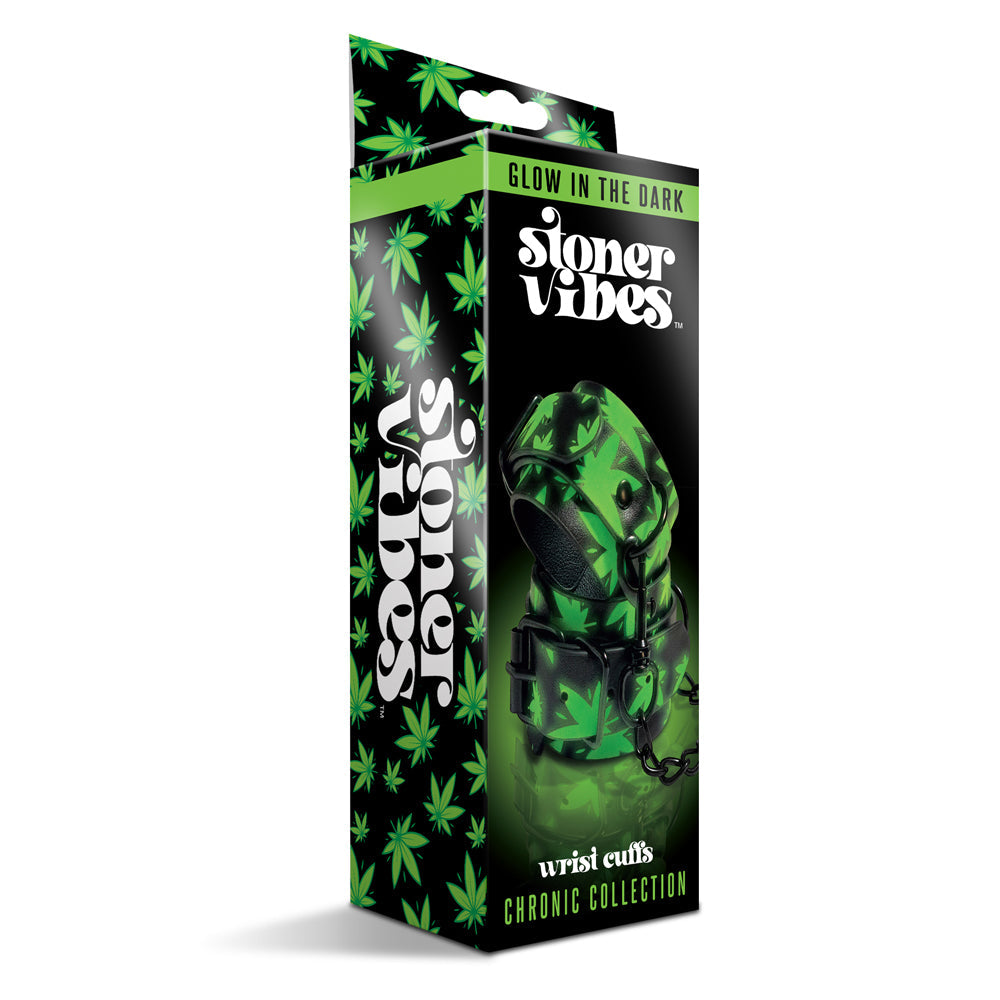 Stoner Vibes Chronic Collection Glow in the Dark Wrist Cuffs – Green