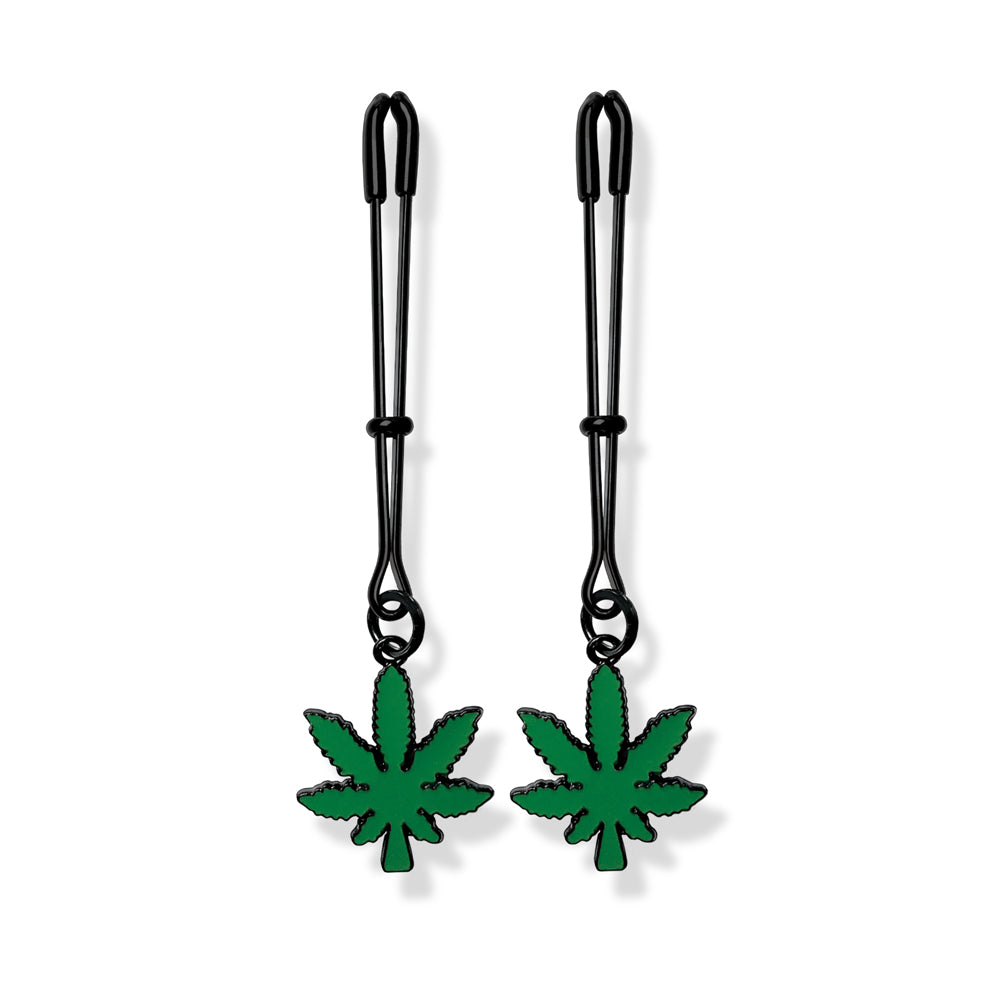 Stoner Vibes Chronic Collection Adjustable Tweezer Nipple Clamps - Green