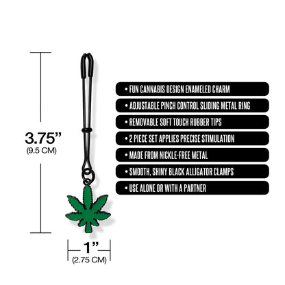 Stoner Vibes Chronic Collection Adjustable Tweezer Nipple Clamps - Green