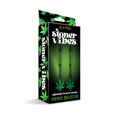 Stoner Vibes Chronic Collection Adjustable Tweezer Nipple Clamps - Green