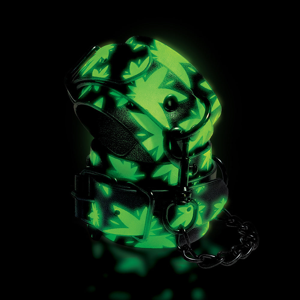 Stoner Vibes Chronic Collection Glow in the Dark Ankle Cuffs - Green