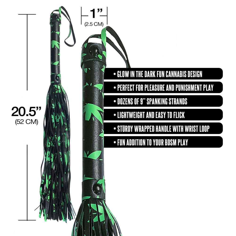 Stoner Vibes Chronic Collection Glow in the Dark Flogger – Green