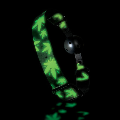 Stoner Vibes Chronic Collection Glow in the Dark Breathable Ball Gag – Green