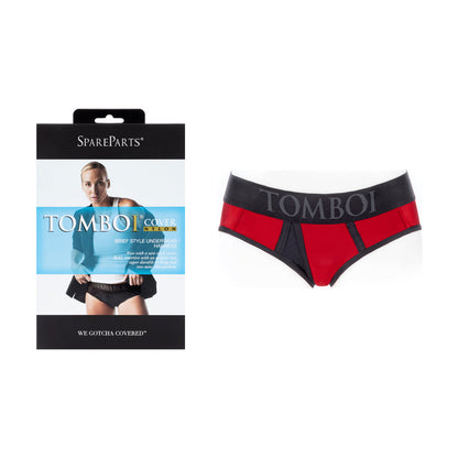 SpareParts Tomboi Cover Brief Style Underwear Harness – Red/Black XXS