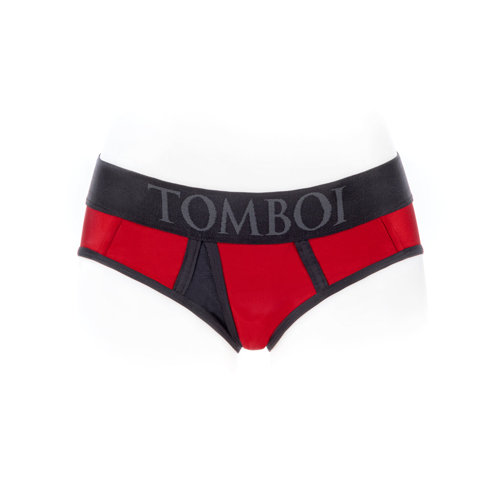SpareParts Tomboi Cover Brief Style Underwear Harness – Red/Black XXS