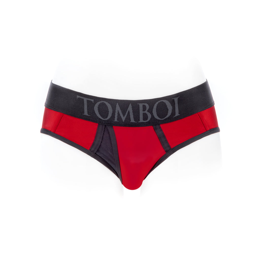 SpareParts Tomboi Cover Brief Style Underwear Harness – Red/Black XXS