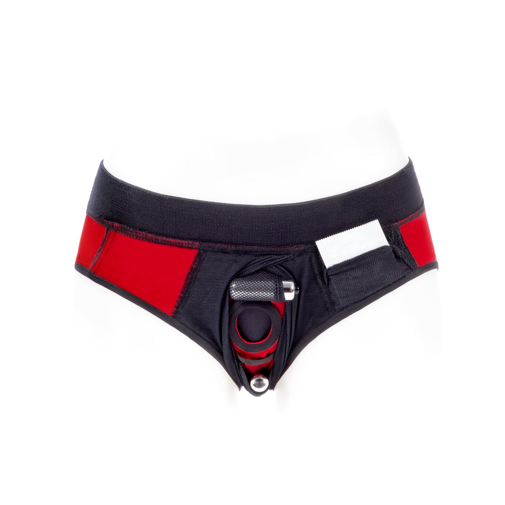 SpareParts Tomboi Cover Brief Style Underwear Harness – Red/Black XXS