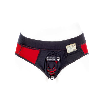 SpareParts Tomboi Cover Brief Style Underwear Harness – Red/Black XXS