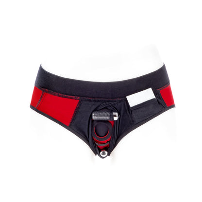 SpareParts Tomboi Cover Brief Style Underwear Harness – Red/Black – Size S