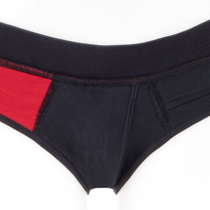 SpareParts Tomboi Cover Brief Style Underwear Harness – Red/Black – Size S