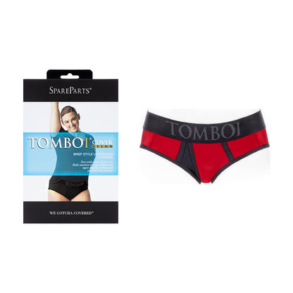 SpareParts Tomboi Cover Brief Style Underwear Harness – Red/Black – Size 2XL