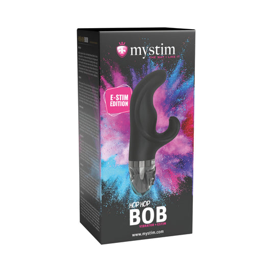 Mystim Hop Hop Bob eStim Vibrator – Black – Dual Stimulation