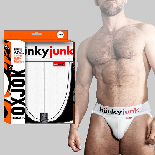 Oxballs Oxjok Hunker Comfy-Pouch Slider-Strap Jock - White - Size S
