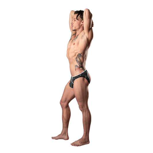 Male Power Marble Mesh Mini Moonshine – Black Mesh Underwear S/M