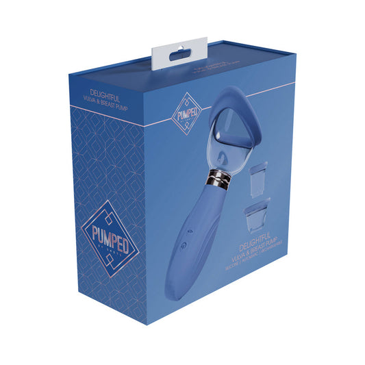 Shots Delightful Automatic Rechargeable Vulva & Breast Pump - Blue
