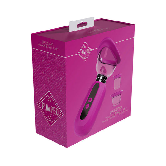 Shots Dazzling Automatic Rechargeable Vulva & Breast Pump - Hot Pink