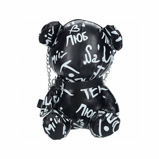 Shots Bear Bag Pleather Writing Bag – Black