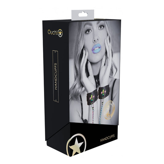Ouch! Venice Collection Handcuffs – Black Bonded Leather