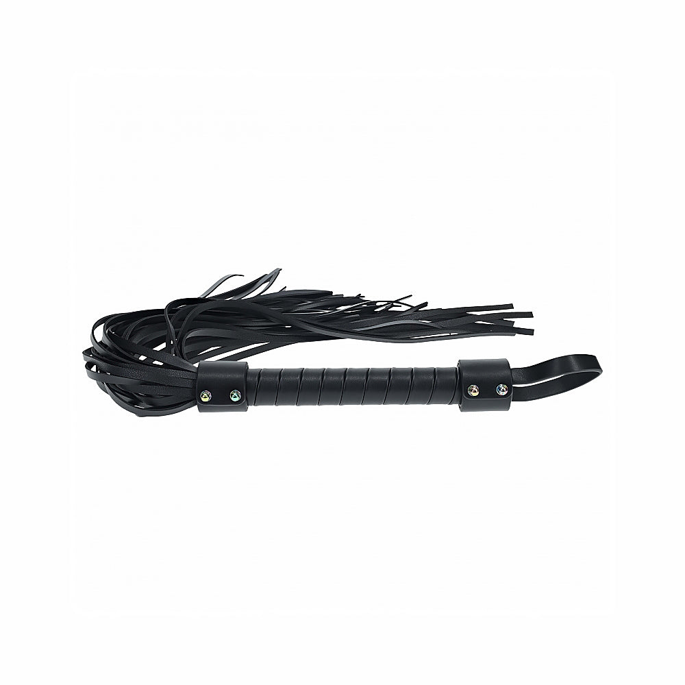 Ouch! Venice Collection Flogger – Black – Bonded Leather