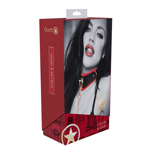 Ouch! Milan Collection Collar with Leash – Red