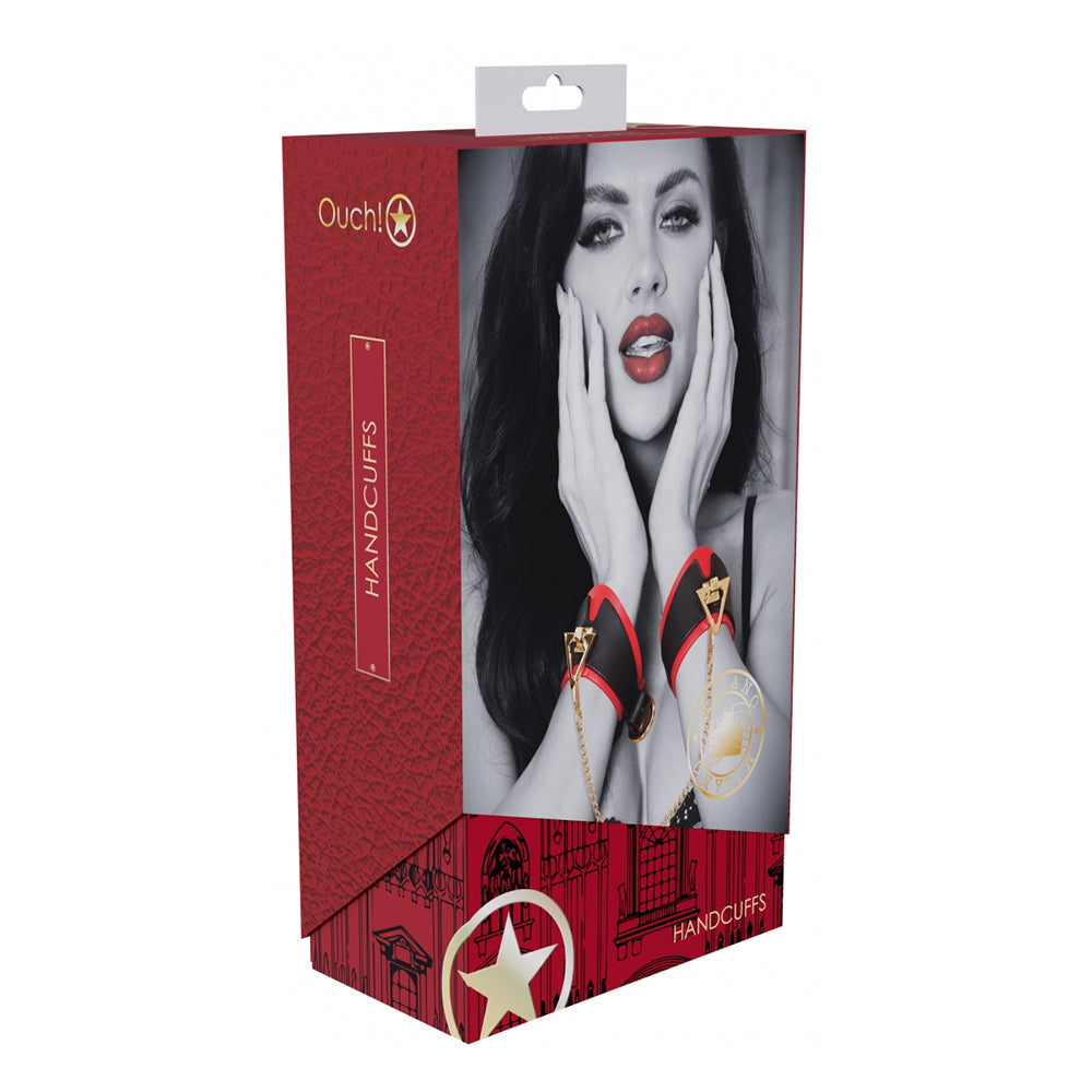 Ouch! Milan Collection Handcuffs – Secure Red Bonded Leather