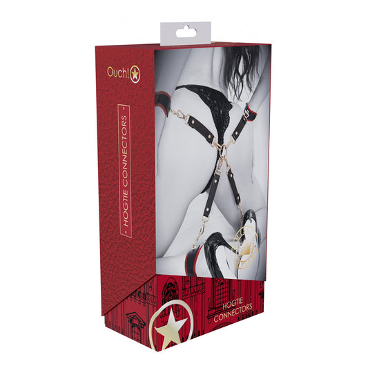 Ouch! International Milan Collection Hogtie Connectors – Red Bonded Leather