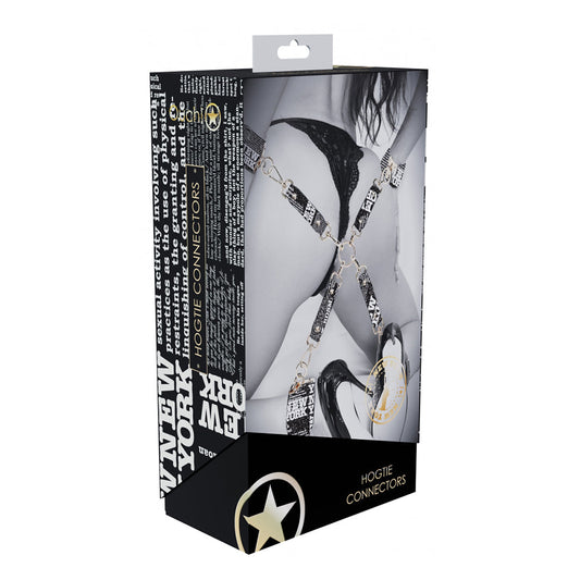 Ouch! International New York Collection Hogtie Connectors – Black Leather