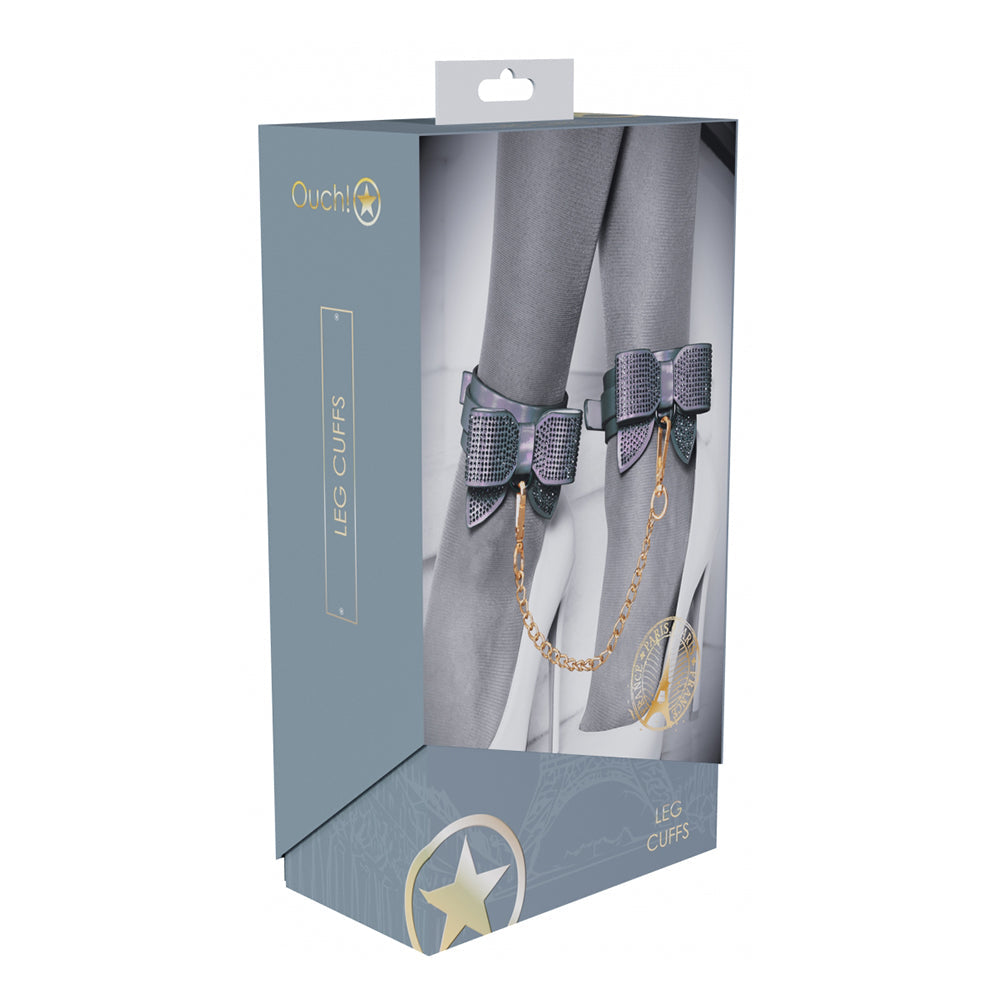 Ouch! Paris Collection Leg Cuffs – Adjustable Black Bonded Leather