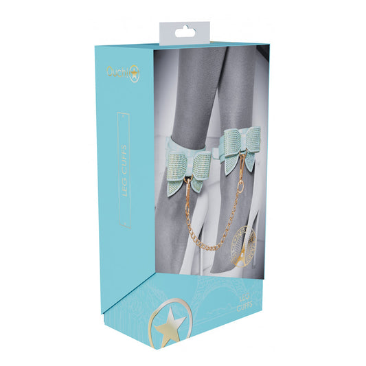 Ouch! Paris Collection Leg Cuffs – Adjustable Bonded Leather – Blue