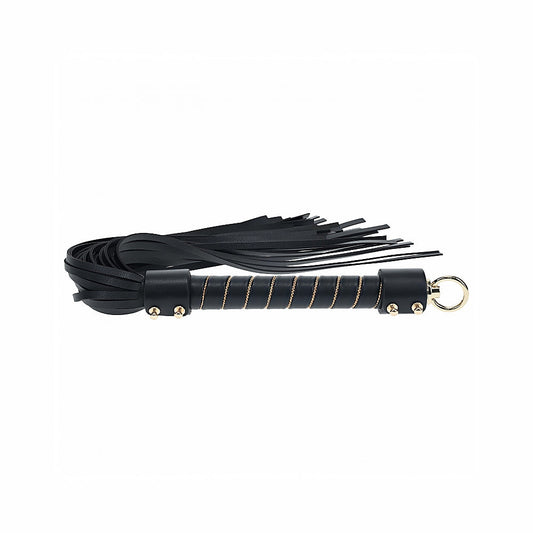 Ouch! London Collection Flogger – Black Leather Whip