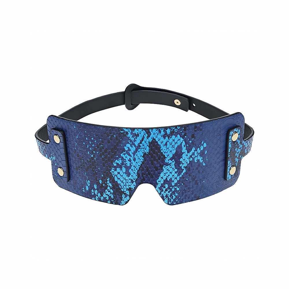 Ouch! Florence Collection Blindfold – Blue, Bonded Leather