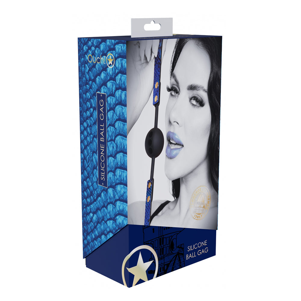 Ouch! Florence Collection Silicone Ball Gag – Blue