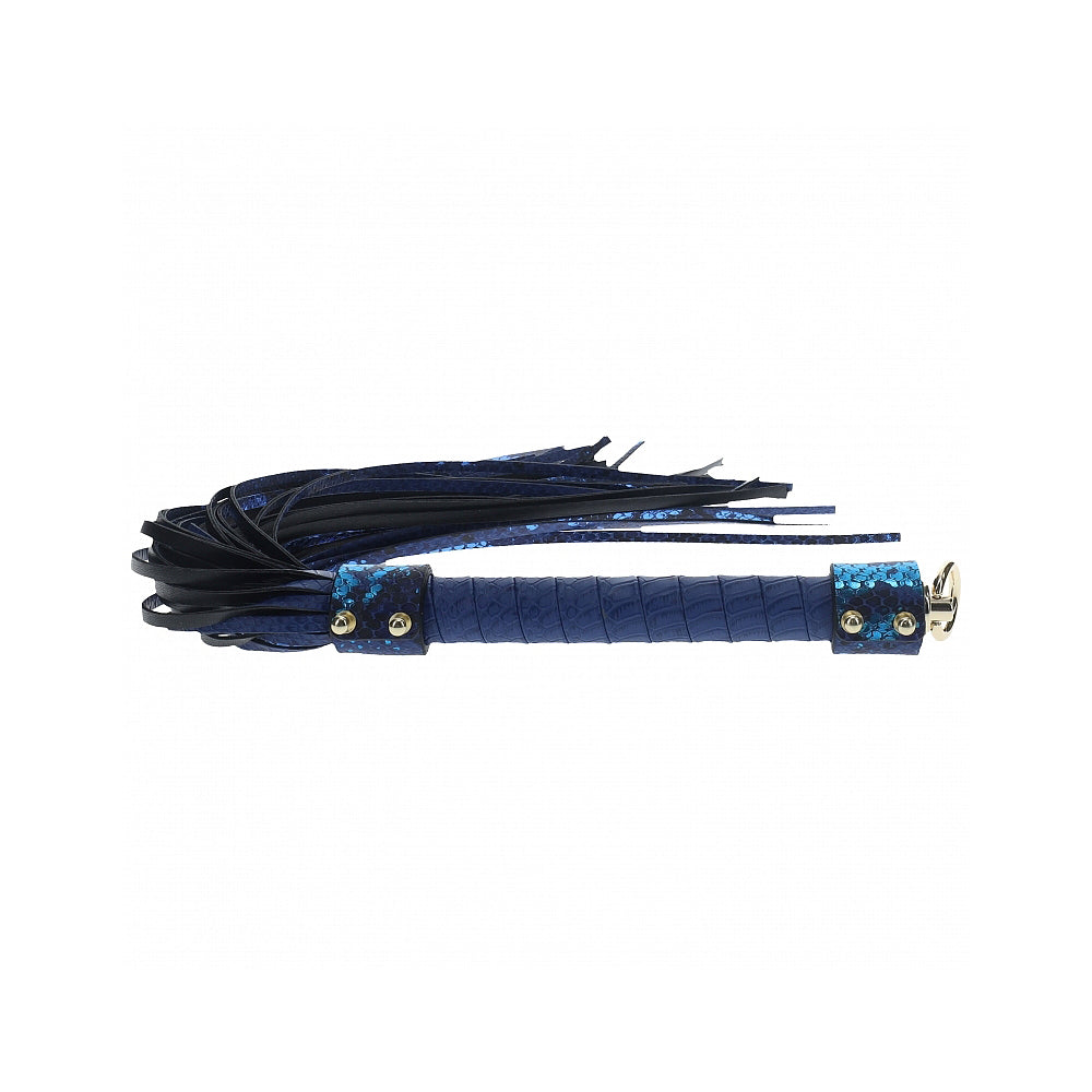 Ouch! Florence Collection Flogger – Blue – Bonded Leather
