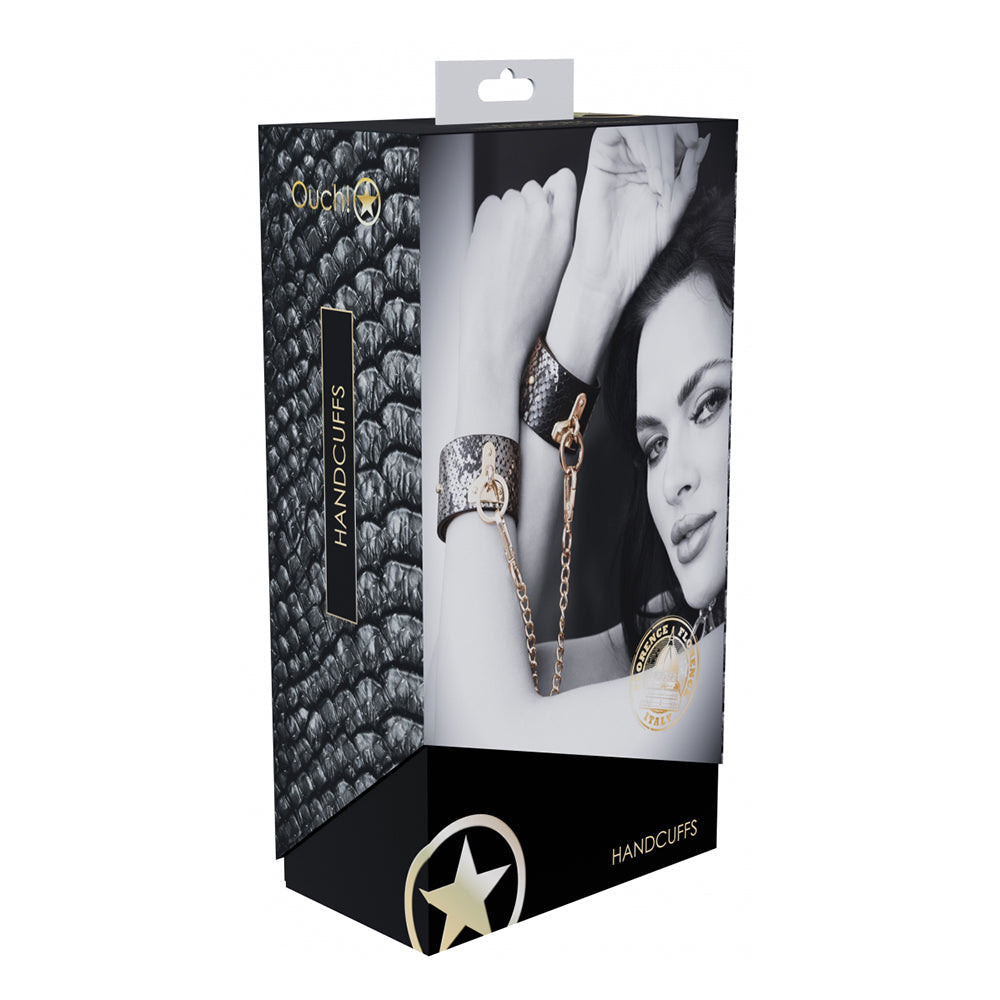 Ouch! Florence Collection Handcuffs – Black, High-Quality Bonded Leather