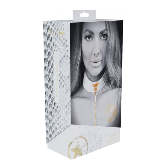 Ouch! Florence Collection Collar with Leash – White