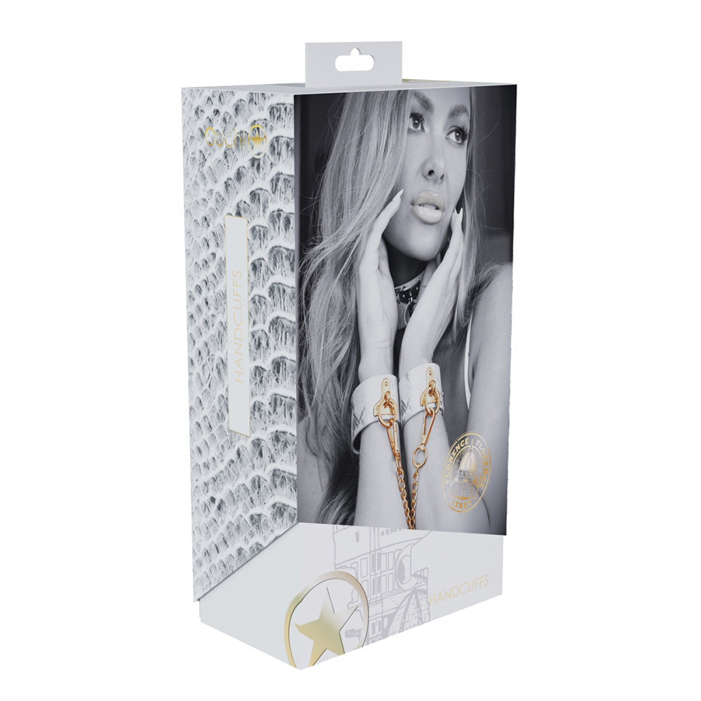 Ouch! Florence Collection Handcuffs – White – High-Quality Bonded Leather